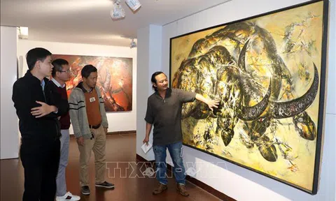 Độc đáo tranh vẽ trâu – con giáp của năm Tân Sửu 2021