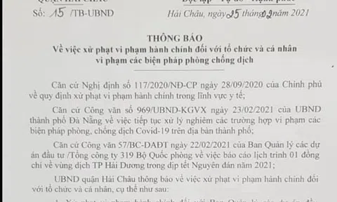 Phạt ban Quản lý tổng công ty 319 vì vi phạm chống dịch