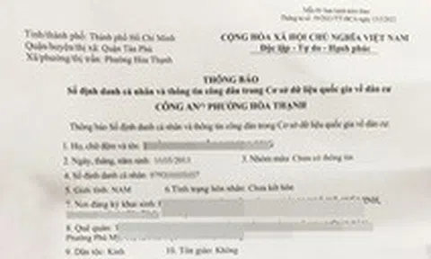 Số định danh cá nhân dùng làm gì, thủ tục cấp thông báo số định danh ra sao?