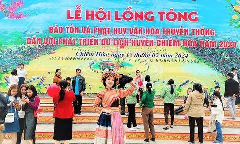Á hậu Lê Thị Khánh Vân tham dự Lễ hội Lồng Tông – Ngày hội xuống đồng của dân tộc Tày tại Tuyên Quang năm 2024