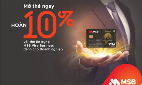 MSB giới thiệu thẻ tín dụng MSB Visa Business, nhiều ưu đãi hấp dẫn