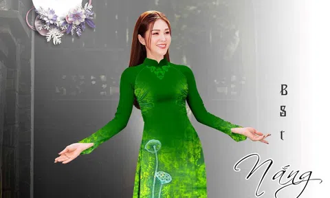 Mẫu vải áo dài hoa sen thiết kế đính hạt pha lê cách điệu lung linh nhiều màu sắc - Vải Đất Lành