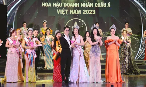 Khoảnh khắc doanh nhân Võ Thị Ngọc Ngân đăng quang Á hậu 1 Hoa hậu Doanh nhân Châu Á Việt Nam 2023
