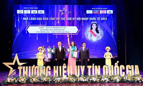 Á hậu - doanh nhân Lê Thị Khánh Vân nhận giải thưởng “ Nhà lãnh đạo bản lĩnh, trí tuệ thời kỳ hội nhập quốc tế 2023”