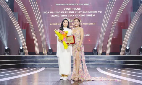Á hoàng Võ Lý Sang nhận vinh danh hoàn thành nhiệm kỳ xuất sắc tại đêm chung kết Hoa hậu Doanh nhân Quốc Gia Việt Nam 2024