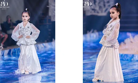 Á Quân Siêu Mẫu Nhí Việt Nam Toàn Cầu 2023 Góp Mặt trong Bộ Sưu Tập "Wave" của Nhà Thiết Kế Vinh Quang và Đinh Bách Đạt