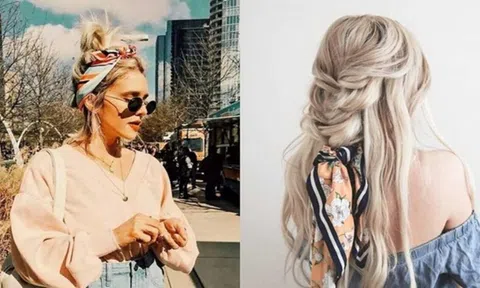 Muôn kiểu biến hóa độc đáo với khăn lụa Bandana