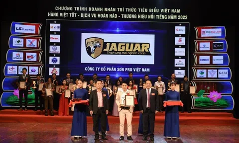 Sơn Jaguar đạt “Top 20 thương hiệu nổi tiếng hàng đầu năm 2022”